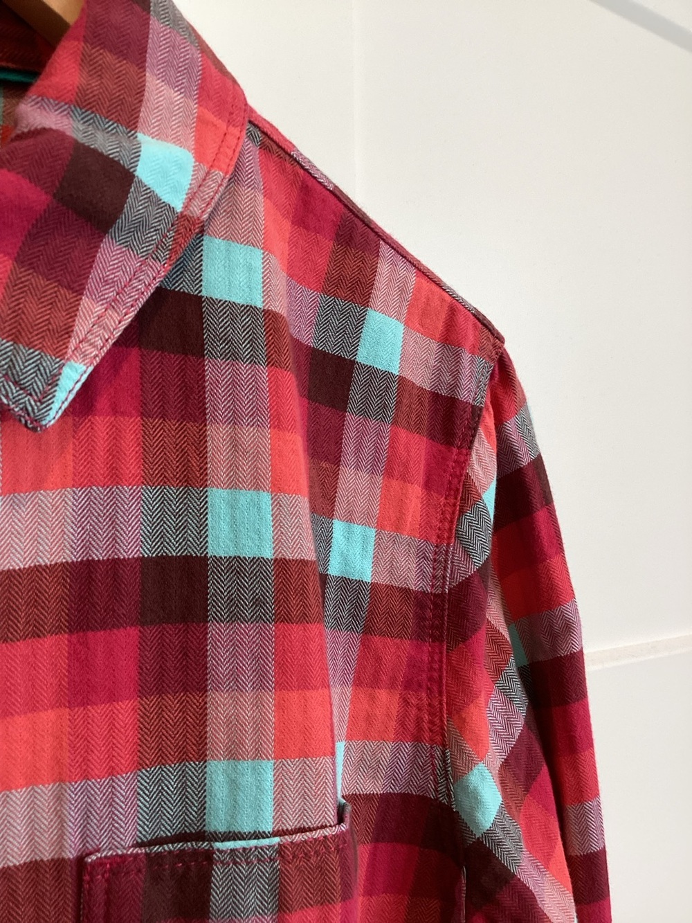 North Face Women’s Button Down Long Sleeve Shirt Collared Large Pink Plaid - Picture 6 of 9
